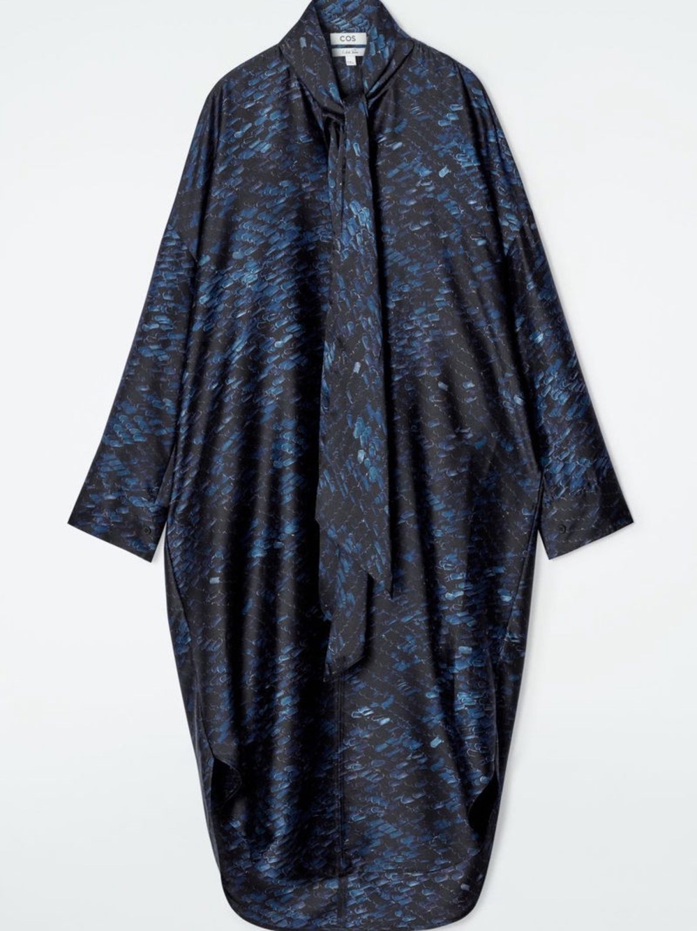 COS Printed Scarf-Detail Midi Dress